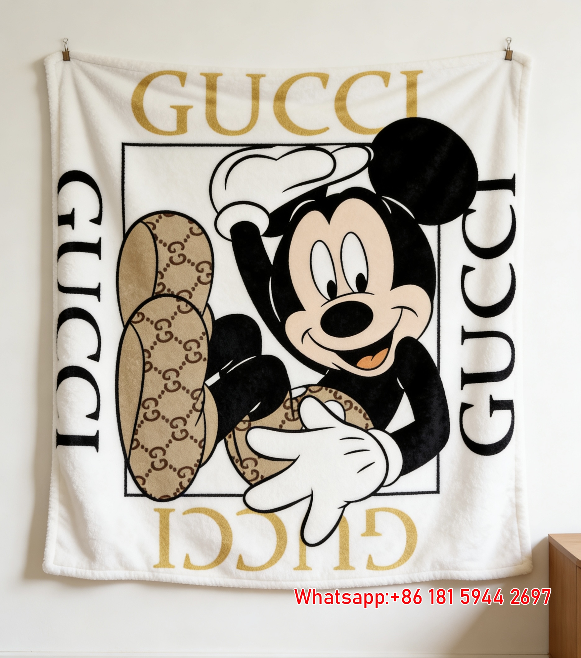 Mickey Mouse Gucci Monogram Square Frame Wall Decor Blanket throw blanket IMG_4727